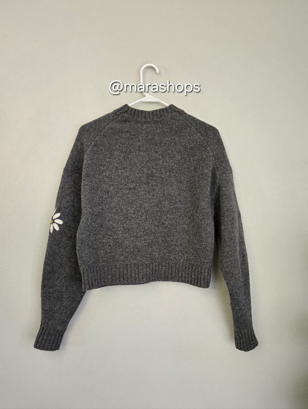 Boden Embellished Wool Sweater Dark Grey Melange - Picture 7 of 9